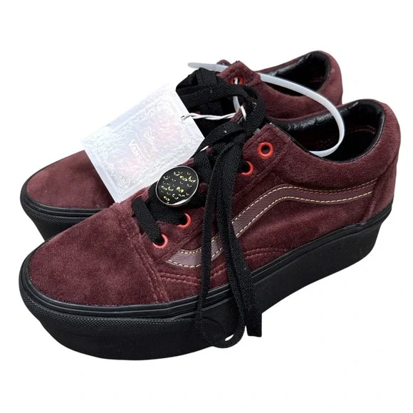 Disney x VANS Old Skool Stackform Shoes Poison Apple Mahogany Women's 6.5 NEW - Picture 1 of 8